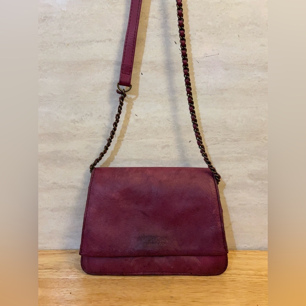 Chic Burgundy Genuine Leather by American Leather Co. Crossbody Bag